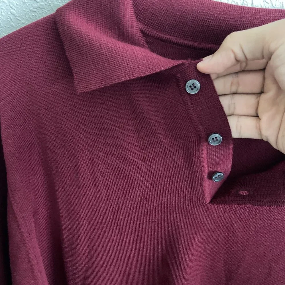 Setti Ponti Merino Wool Sweater Men's Large Made in Italy red